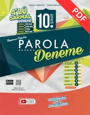 10.Sınıf Sarmal Parola 4'lü Deneme PDF indir