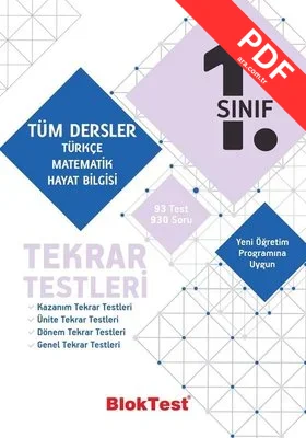 1.Sınıf Tüm Dersler Tekrar Testleri PDF indir