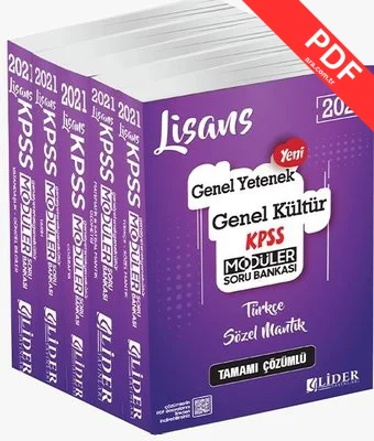 2021 KPSS Genel Yetenek Genel Kültür Tamamı Çözümlü 5'li Modüler Soru Bankası