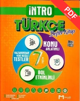 2022 7.Sınıf Türkçe İntro Defter Kitap PDF indir