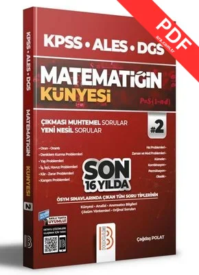 2022 KPSS ALES DGS Matematiğin Künyesi - 2 PDF indir