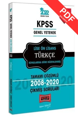 2022 KPSS Genel Yetenek Lise Ön Lisans Türkçe Tamamı Çözümlü Çıkmış Sorular PDF indir