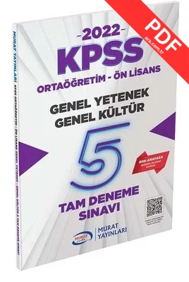 2022 KPSS Lise Ortaöğretim Ön Lisans GKGY 5 Deneme PDF indir
