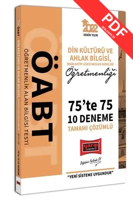 2022 ÖABT Din Kültürü ve Ahlak Bilgisi İmam Hatip Lisesi Meslek Dersleri Öğretmenleri 75'te 75 Tamam