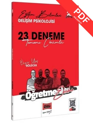 2023 KPSS Eğitim Bilimleri Öğretmenler Ekibi Gelişim Psikolojisi Tamamı Çözümlü 23 Deneme Sınavı