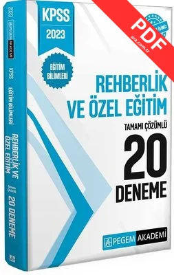 2023 KPSS Eğitim Bilimleri Rehberlik ve Özel Eğitim 20 Deneme