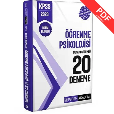 2023 KPSS Eğitim Bilimleri Öğrenme Psikolojisi 20 Deneme