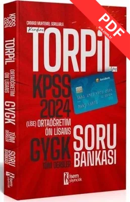 2024 KPSS Torpil Lise Ortaöğretim Ön Lisans GYGK Tek Kitap Soru Bankası