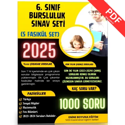 2025 6. Sınıf Bursluluk Sınav Seti (6 Fasikül Kitap)