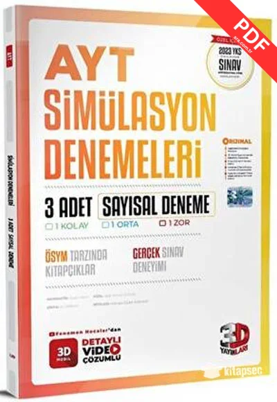 2025 AYT 3D Sayısal 3`lü Simülasyon Deneme 3D Yayınları