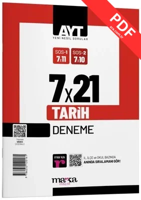2025 AYT Tarih 7 Deneme Tamamı Video Çözümlü PDF indir