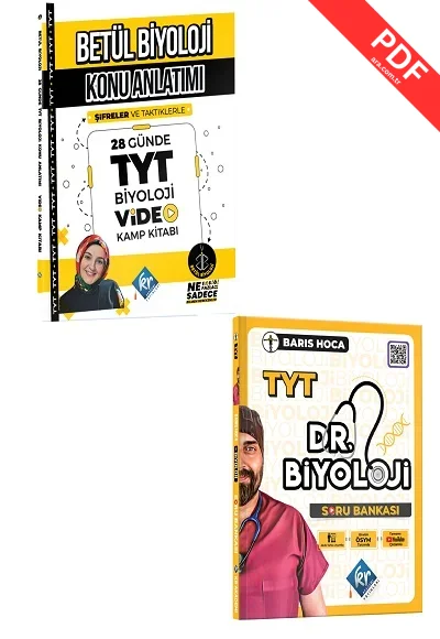 2025 Betül Biyoloji Konu Anlatımı 28 Günde TYT Biyoloji Video Kamp Kitabı KR Akademi Yayınları - Barış Hoca TYT Dr. Biyoloji Soru Bankası Kr Akademi Yayınları GÜNCEL BASKI