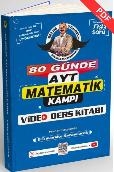 2025 Bıyıklı Matematik 80 Günde AYT Matematik Kampı Video Ders Kitabı Bıyıklı Matematik Yayınları