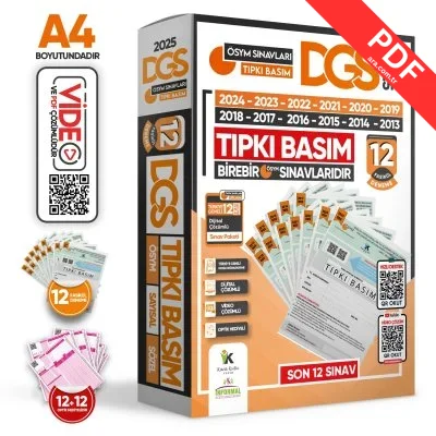 2025 DGS ÖSYM Çıkmış Soru Tıpkı Basım 12li Deneme Paketi Video ve Dijital Çözümlü Türkiye Geneli