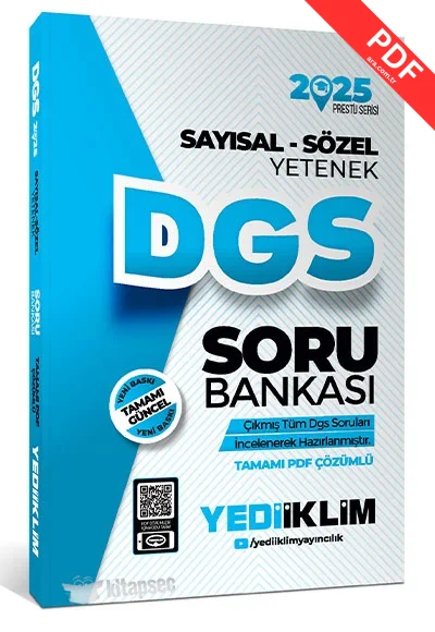 2025 DGS Prestij Serisi Sayısal-Sözel Yetenek Tamamı PDF Çözümlü Soru Bankası Yediiklim Yayınları