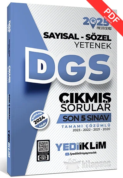 2025 DGS Sayısal-Sözel Yetenek Tamamı Çözümlü Son 5 Sınav Çıkmış Sorular Yediiklim Yayınları