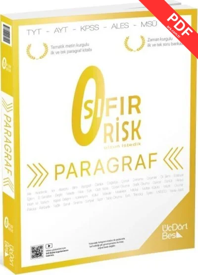 2025 Güncel Baskı TYT-AYT Sıfır Risk Paragraf Soru Bankası Üç Dört Beş Yayınları