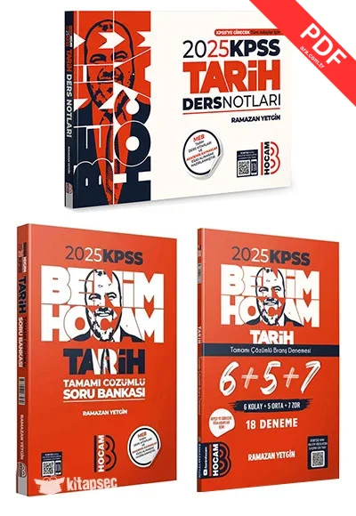 2025 KPSS Tarih Soru Bankası Ders Notları ve Deneme Seti Benim Hocam Yayınları