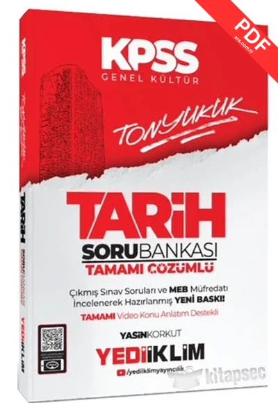 2025 KPSS Tonyukuk Tarih Tamamı Çözümlü Soru Bankası Yediiklim Yayınları