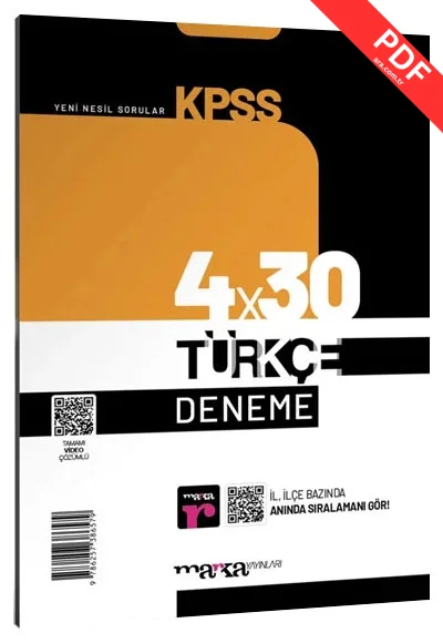 2025 KPSS Türkçe 4x30 Deneme Tamamı Video Çözümlü Marka Yayınları