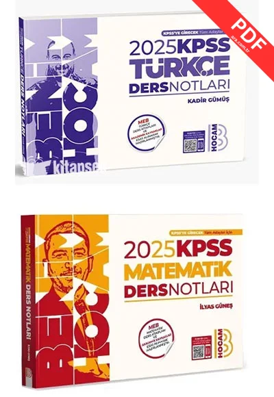 2025 KPSS Türkçe+Matematik Ders Notları 2 li Set Benim Hocam Yayınları