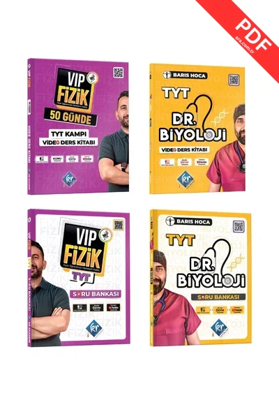 2025 Kr Akademi VIP Fizik 50 Günde TYT Kampı Video Ders Kitabı- Vip Fizik TYT Soru Bankası - Barış Hoca TYT Dr. Biyoloji Video Kamp Defteri - Barış Hoca TYT Dr. Biyoloji Soru Bankası
