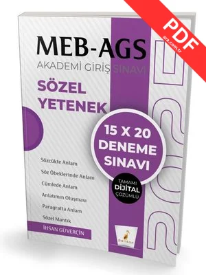 2025 MEB-AGS Akademi Giriş Sınavı - 15X20 Deneme Sınavı - Tamamı Dijital Çözümlü