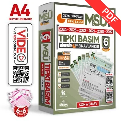 2025 MSÜ ÖSYM Çıkmış Soru Tıpkı Basım Türkiye Geneli Dijital Çözümlü 6lı Kitapçık DENEME Paketi