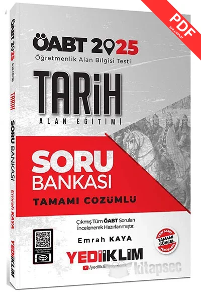 2025 ÖABT Tarih Alan Eğitimi Tamamı Çözümlü Soru Bankası Yediiklim Yayınları