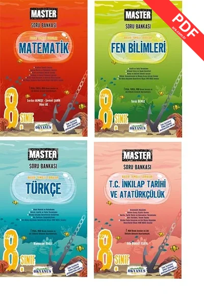 2025 Okyanus Yayınları 8.sınıf LGS Master Matematik Türkçe Fen İnkılap Soru Bankası