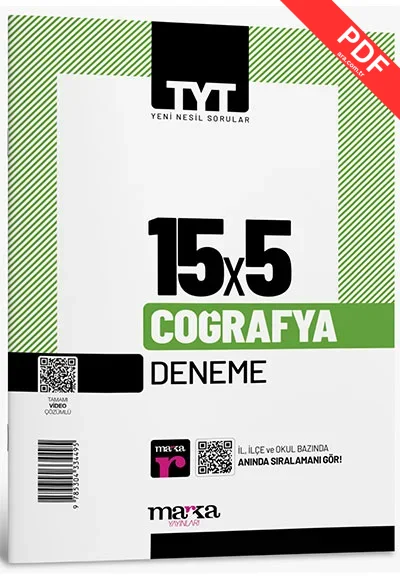 2025 TYT Coğrafya 15 Deneme Tamamı Video Çözümlü Marka Yayınları