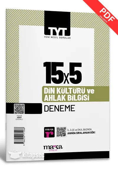 2025 TYT Din Kültürü ve Ahlak Bilgisi 15 Deneme Tamamı Video Çözümlü Marka Yayınları
