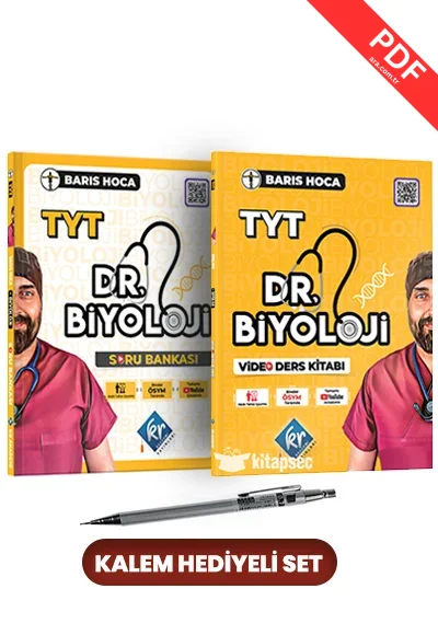 2025 TYT Dr. Biyoloji Video Ders Kitabı, Biyoloji Soru Bankası Seti Kalem Hediyeli