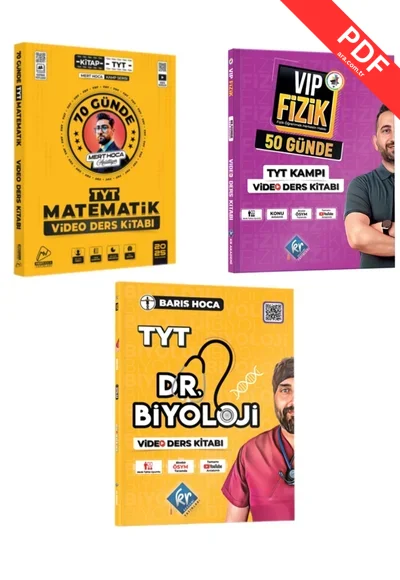 2025 TYT KR AKADEMİ MERT HOCA 70 GÜNDE VİDEO DERS KİTABI-VİP FİZİK 50 GÜNDE VİDEO DERS KİTABI-DR BİYOLOJİ VİDEO DERS KİTABI SETİ