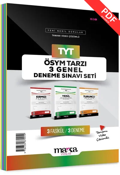 2025 TYT ÖSYM Tarzı 3 Genel Deneme Sınavı Seti Tamamı Video Çözümlü Marka Yayınları