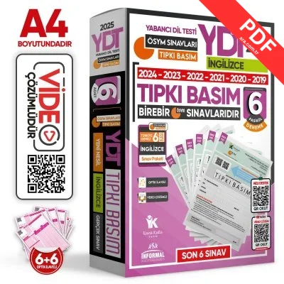 2025 YKS YDT İngilizce ÖSYM Çıkmış Soru Tıpkı Basım 6lı Deneme Paketi Türkiye Geneli Video Çözümlü