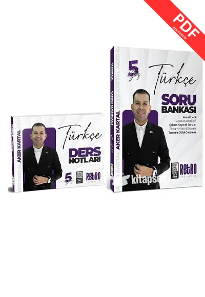 2026 KPSS Türkçe 5Yüz Ders Notları + Soru Bankası 2 li Set - Aker Kartal Retro Yayıncılık