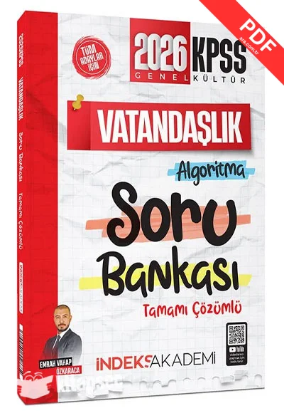 2026 KPSS Vatandaşlık Algoritma Soru Bankası Çözümlü Emrah Vahap Özkaraca İndeks Akademi Yayıncılık