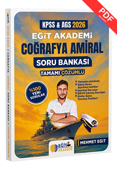 2026 MEB AGS KPSS Coğrafya Amiral Soru Bankası Tamamı Çözümlü Eğit Akademi