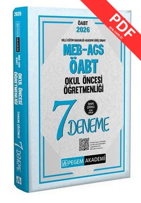 2026 MEB AGS ÖABT Okul Öncesi Öğretmenliği Tamamı Çözümlü 7 Deneme