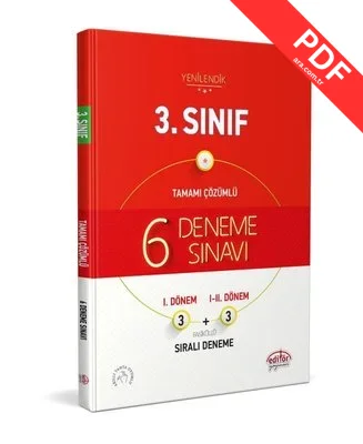 3.Sınıf Tamamı Çözümlü 6 Deneme Sınavı PDF indir