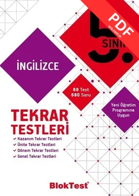 5.Sınıf İngilizce Tekrar Testleri PDF indir