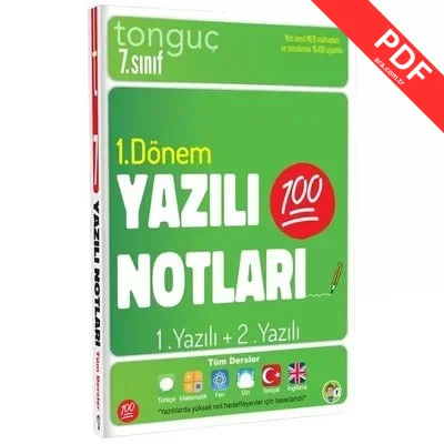 7.Sınıf Yazılı Notları 1.Dönem 1+2.Yazılı PDF indir