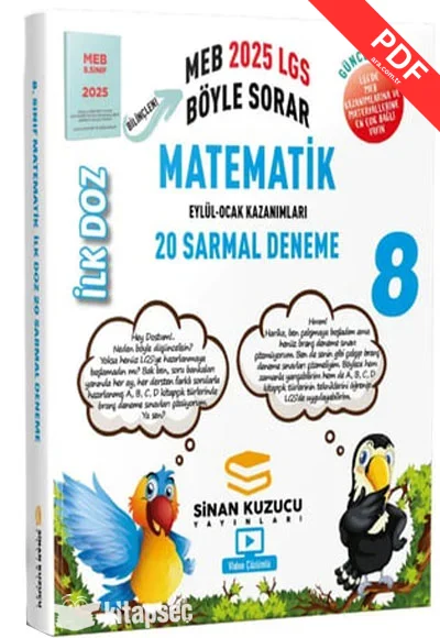 8. Sınıf İlk Doz Sarmal Branş Denemeleri Matematik( 2025 LGS ) Sinan Kuzucu Yayınları