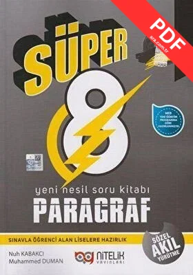8. Sınıf Paragraf Süper Yeni Nesil Soru Kitabı