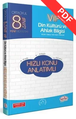 8.Sınıf VIP Din Kültürü ve Ahlak Bilgisi Hızlı Konu Anlatımlı PDF indir