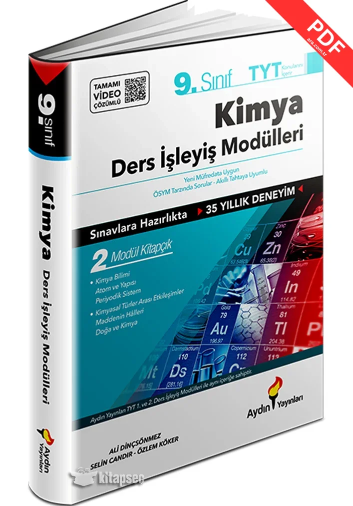 9. Sınıf Kimya Ders İşleyiş Modülleri Set Tamamı Video Çözümlü Aydın Yayınları