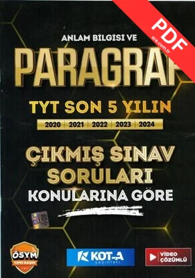 Anlam Bilgisi ve Paragraf TYT Son 5 Yılın Çıkmış Soruları Konularına Göre Video Çözümlü PDF indir