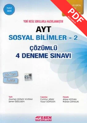 AYT Sosyal Bilimler 2-Çözümlü 4 Deneme Sınavı-Temel ve Orta Düzey