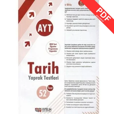 AYT Tarih Çek Kopart Yaprak Test